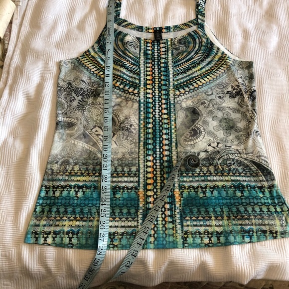 Style & Co Printed Tank & Matching Sheer Mesh Pancho - Picture 6 of 7